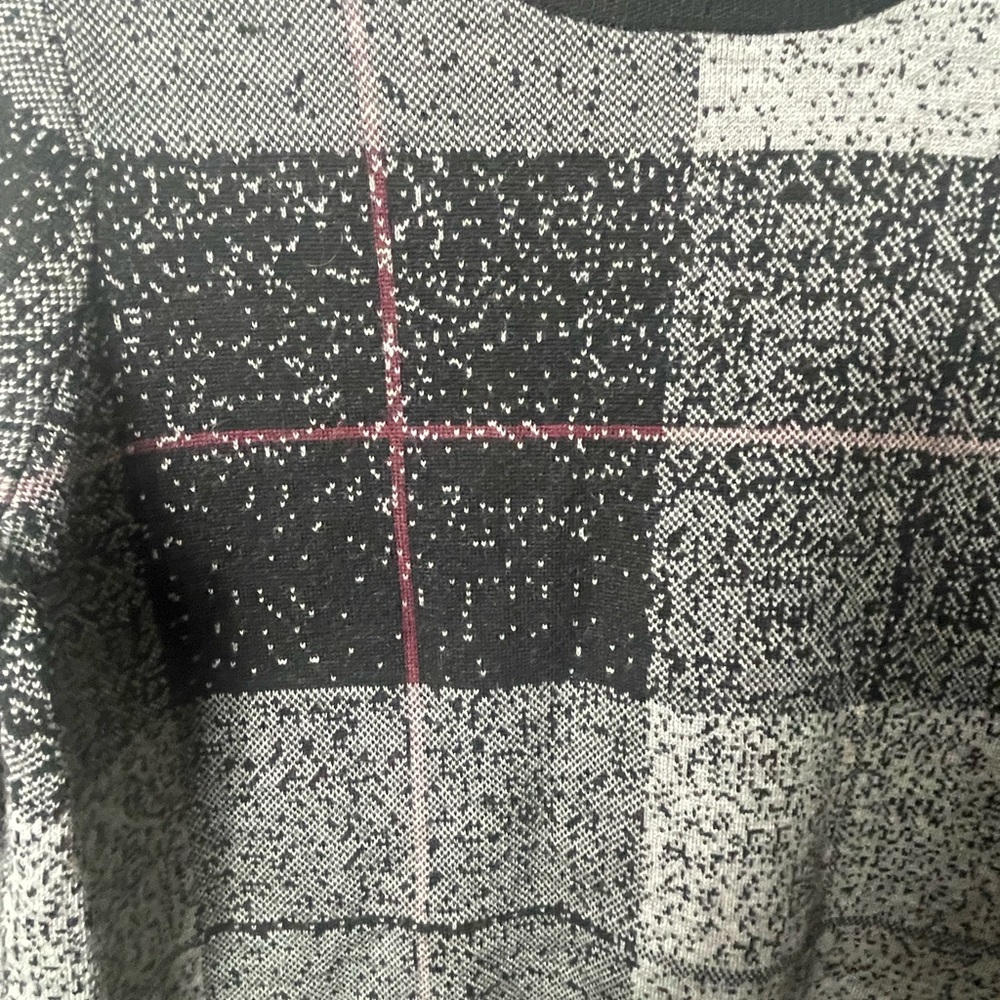 Plaid print rag and bone dark Academia style sweater size medium merino wool - Picture 7 of 8